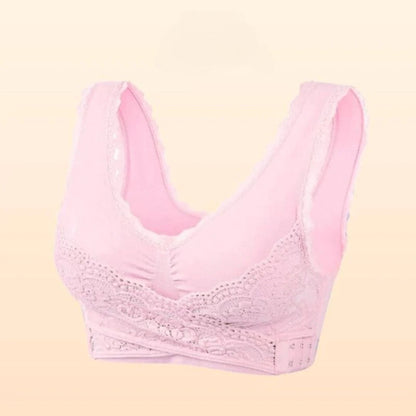 Front cross side buckle without rims gathered vest-type sports underwear Running yoga fitness shock-proof sports bra