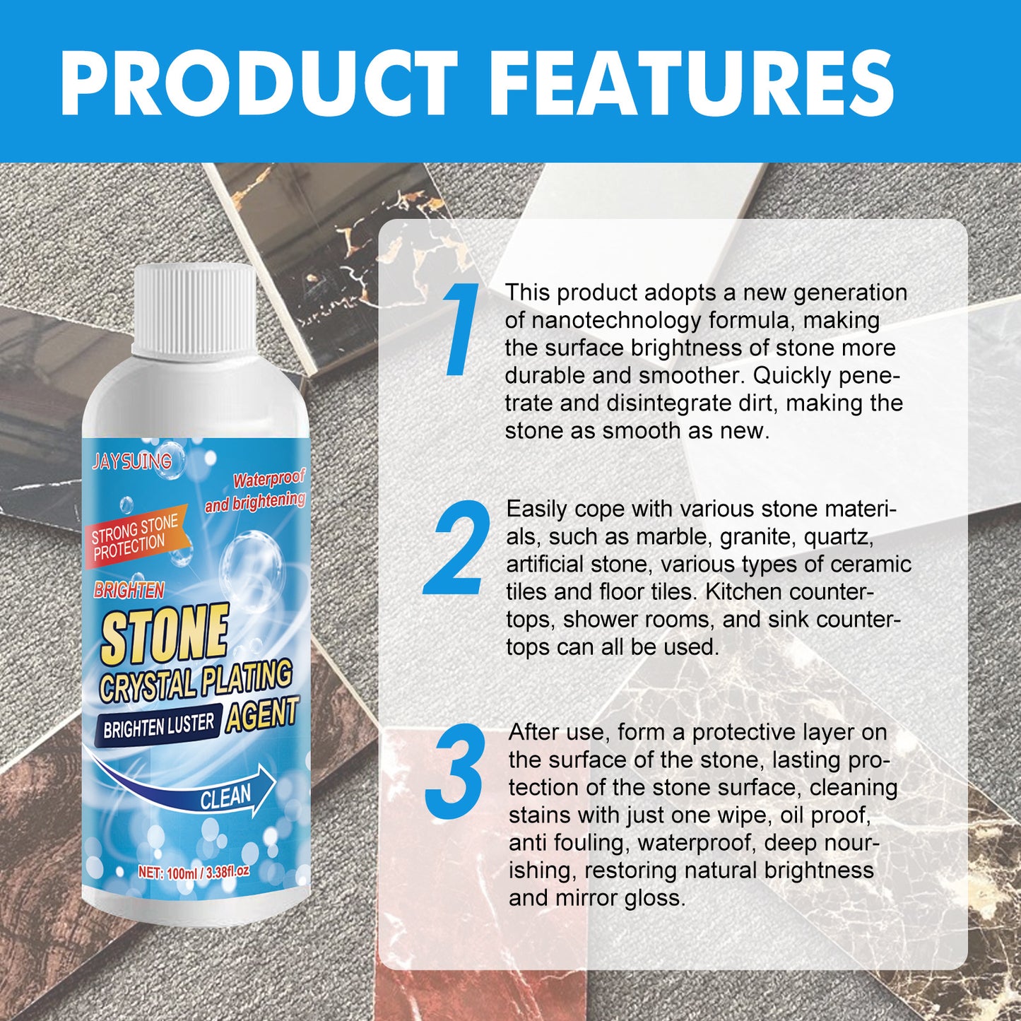 🔥49% OFF - Stone Stain Remover Cleaner (Effective Removal of Oxidation, Rust, Stains)